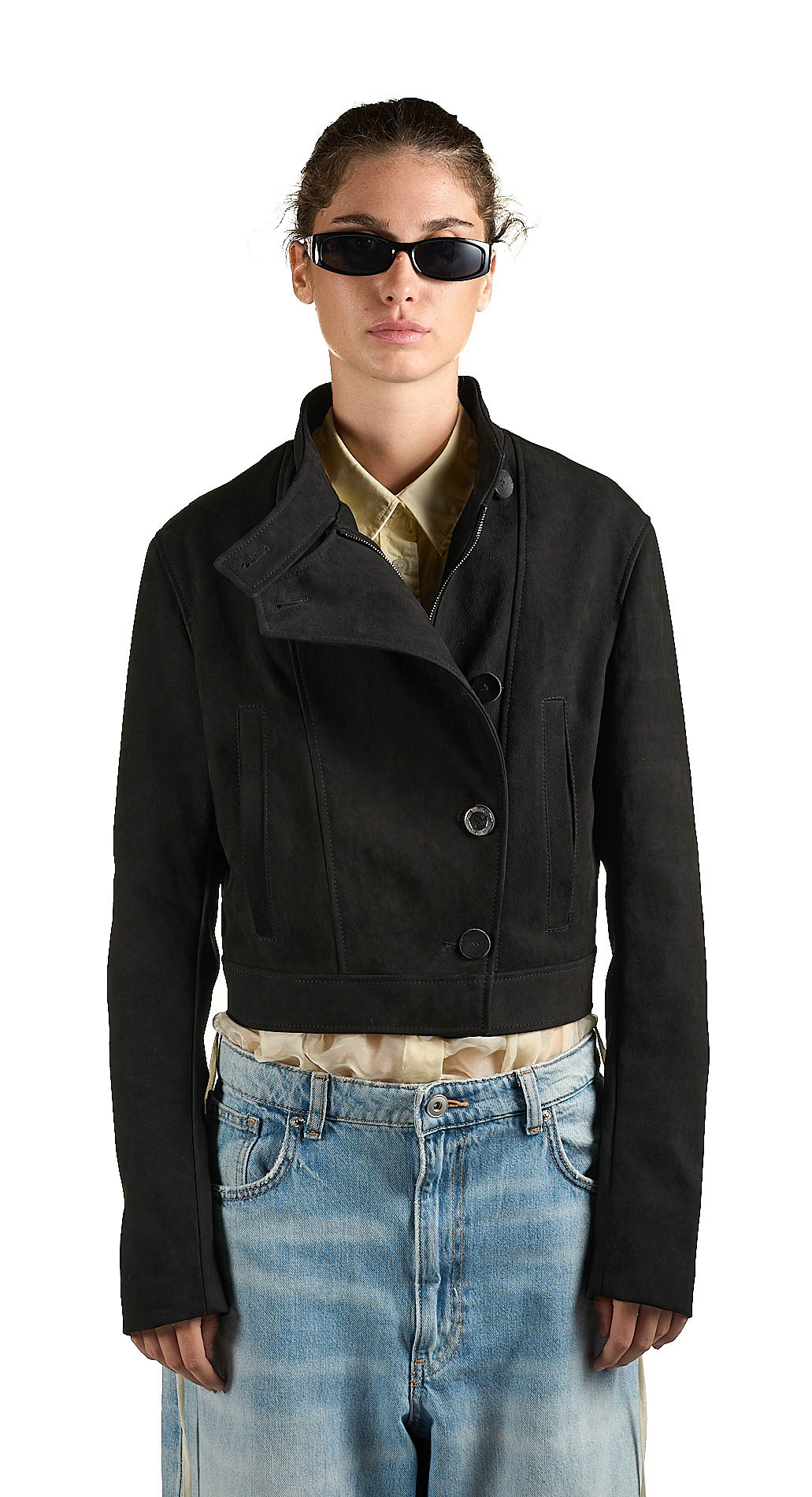 DANIELE BASTA LEATHER AND SILVER JACKET 